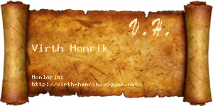 Virth Henrik névjegykártya